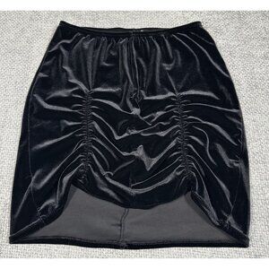Vtg Kathie Lee Collection Skirt Womens Medium Velvet Ruched Mini Whimsigoth Y2K‎